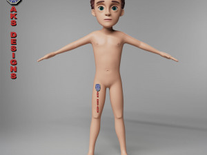 Cartoon boy body v6 3D Model