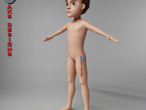 Cartoon boy body v6 Modelo 3D