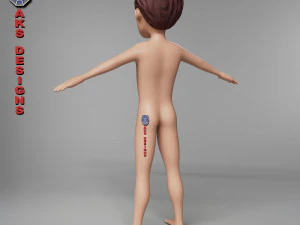 Cartoon boy body v6 3D Model