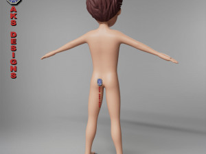 Cartoon boy body v6 Modelo 3D