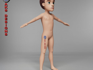 Cartoon boy body v6 Modelo 3D