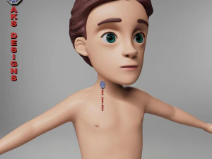 Cartoon boy body v6 3D Model
