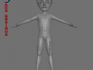 Cartoon boy body v6 Modelo 3D
