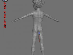 Cartoon boy body v6 3D Model