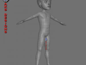 Cartoon boy body v6 3D Model
