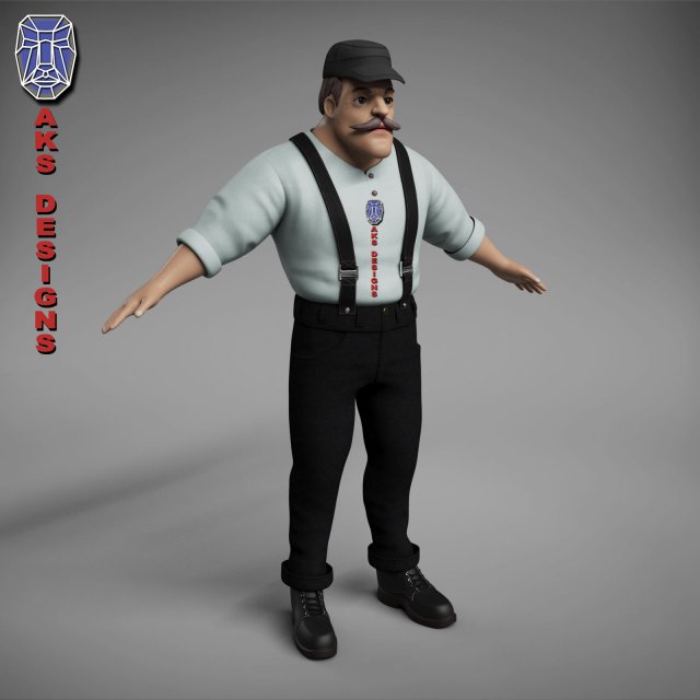 Cartoon stylized character old men 3 3D Модель .c4d .max .obj .3ds .fbx .stl .blend 