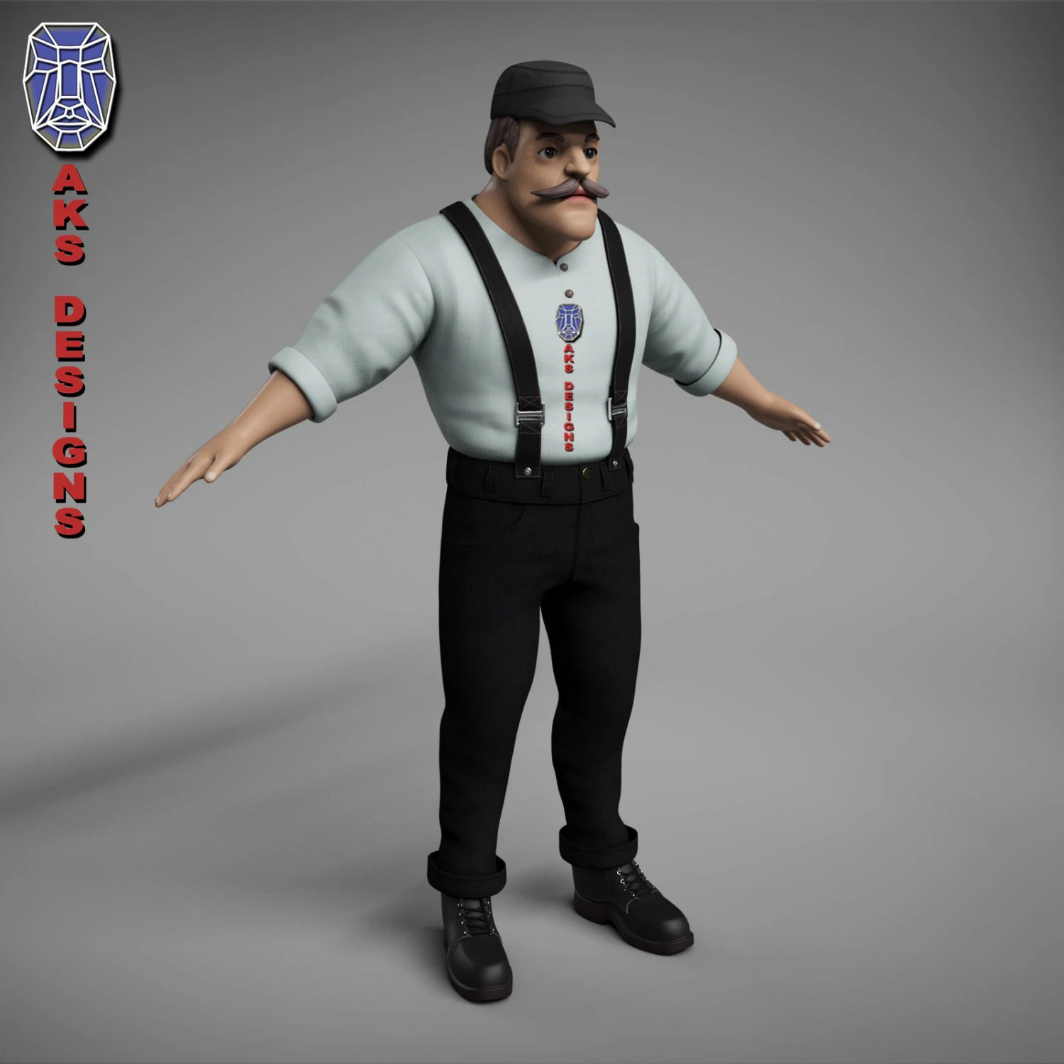 Cartoon stylized character old men 3 3D Model .c4d .max .obj .3ds .fbx .stl .blend
