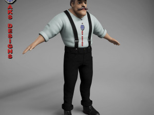 Cartoon stylized character old men 3 3D 모델