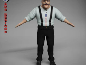 Cartoon stylized character old men 3 3D Model
