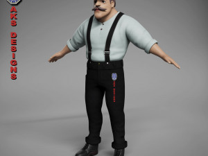 Cartoon stylized character old men 3 3D Модель