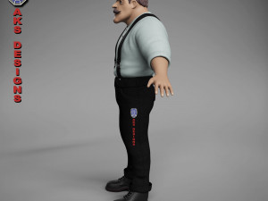Cartoon stylized character old men 3 3D Модель