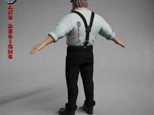 Cartoon stylized character old men 3 3D Model