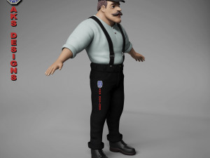 Cartoon stylized character old men 3 3D Модель