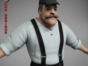Cartoon stylized character old men 3 3D Модель