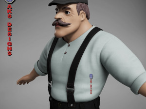 Cartoon stylized character old men 3 3D Модель