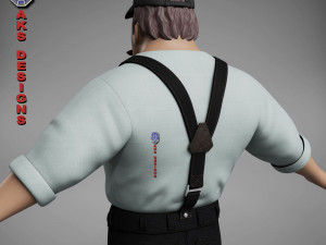 Cartoon stylized character old men 3 3D Модель