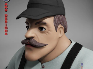 Cartoon stylized character old men 3 3D Model