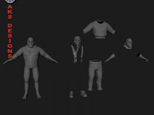 Cartoon stylized character old men 3 3D Модель