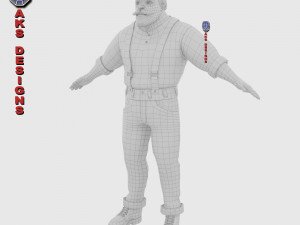 Cartoon stylized character old men 3 3D Модель