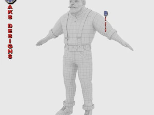 Cartoon stylized character old men 3 3D Model