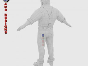 Cartoon stylized character old men 3 3D Модель
