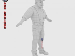 Cartoon stylized character old men 3 3D Модель
