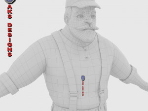 Cartoon stylized character old men 3 3D Модель