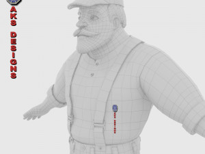 Cartoon stylized character old men 3 3D Модель