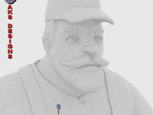 Cartoon stylized character old men 3 3D Model