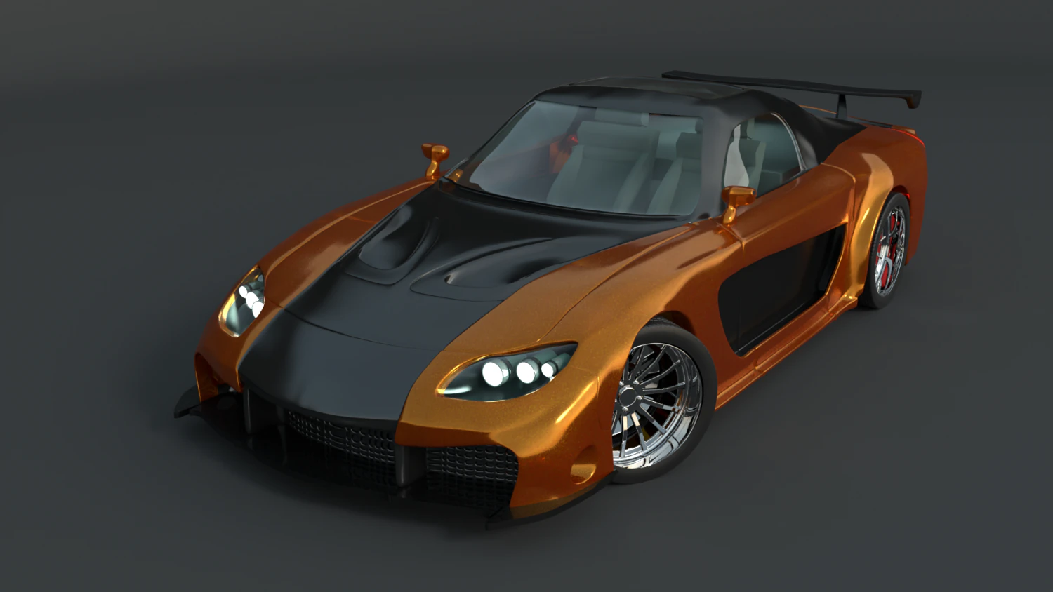 Mazda Rx7 Veilside 3D Model .c4d .max .obj .3ds .fbx .stl .blend