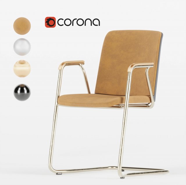 Lively Visitor Chair 3D Model .c4d .max .obj .3ds .fbx .stl .blend 