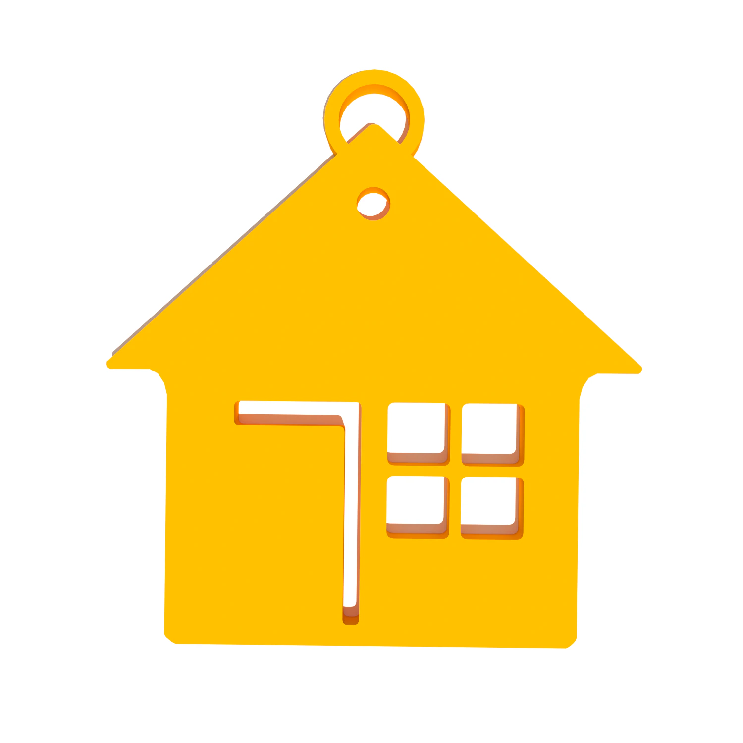 Keychain trinket house 3D Model .c4d .max .obj .3ds .fbx .stl .blend 