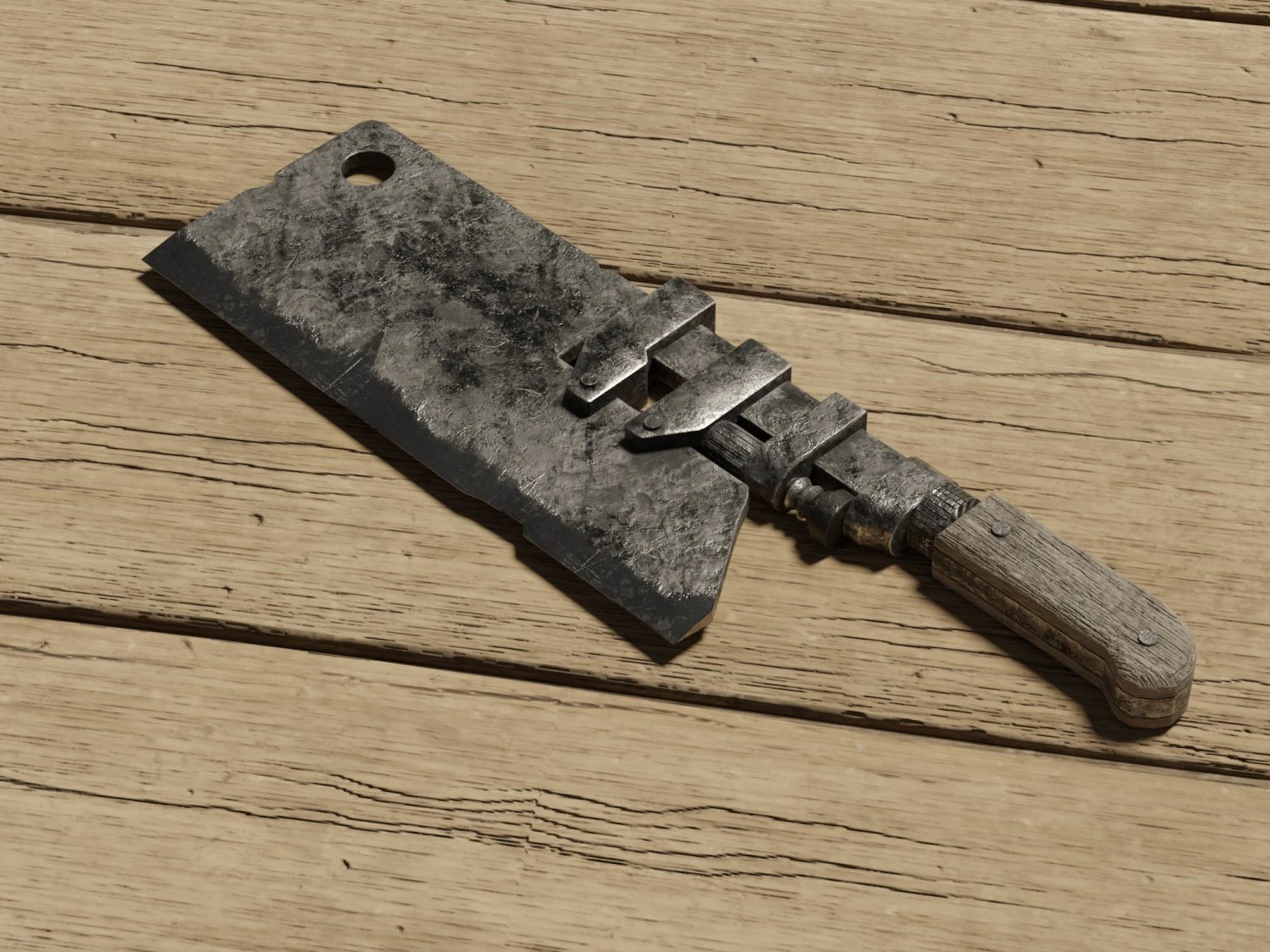 Cleaver made from a wrench 3D Model .c4d .max .obj .3ds .fbx .stl .blend 