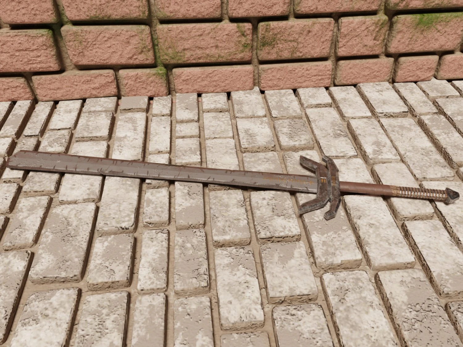 Big two-handed sword LIBERTAS 3D Model .c4d .max .obj .3ds .fbx .stl .blend 