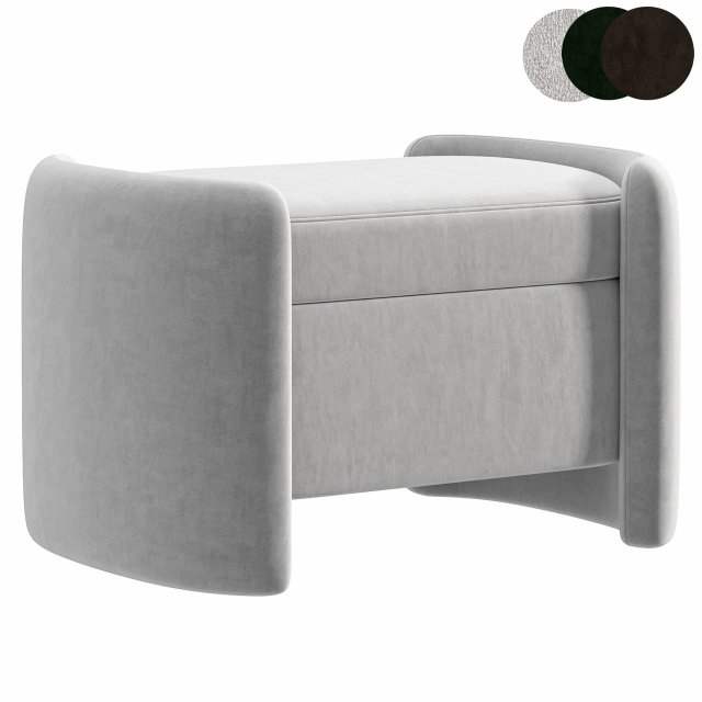 Storage Ottoman By Crateand Barrel 3D Model .c4d .max .obj .3ds .fbx .stl .blend 