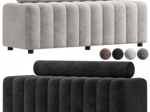 Melody zwart fluwelen bank van Zakisfurniture 3D Model