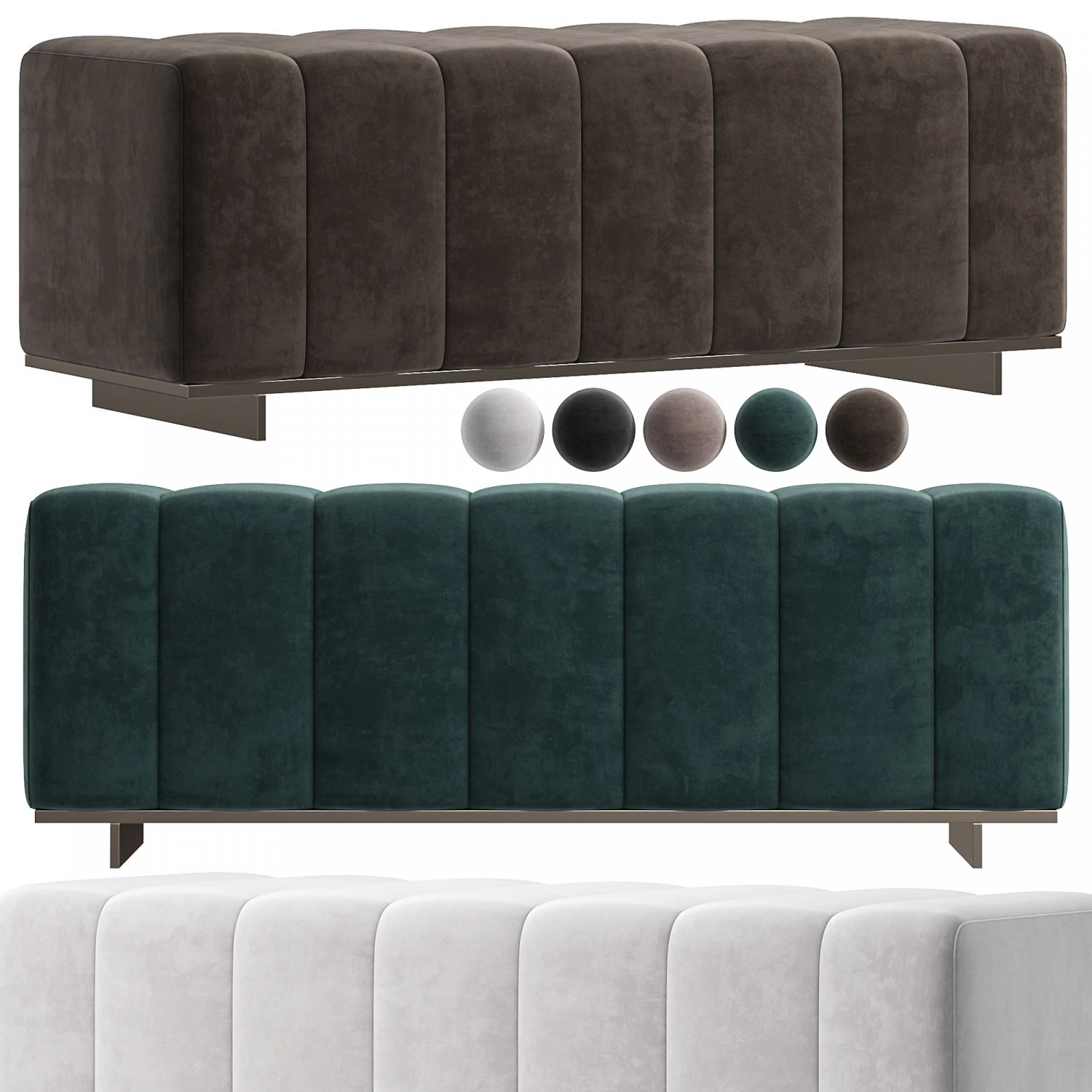 Hilary Bench By Stylish Club 3D Model .c4d .max .obj .3ds .fbx .stl .blend 