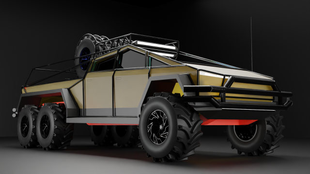 Cyber truck 6x6 Modelo 3D .c4d .max .obj .3ds .fbx .stl .blend 