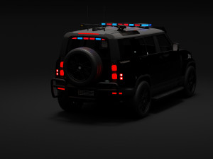 Land rover defender police 3D Model