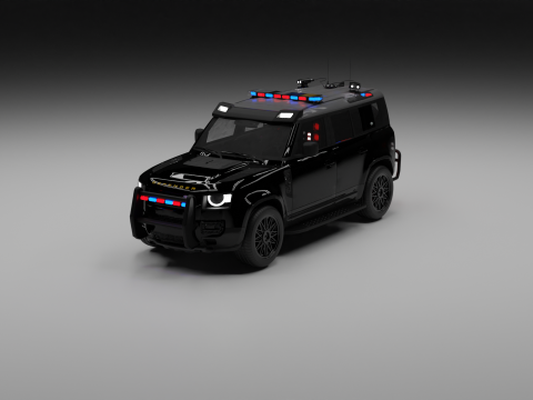 Land rover defender police 3D Model
