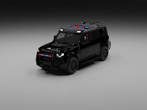 Polizia difensore della Land Rover Modello 3D