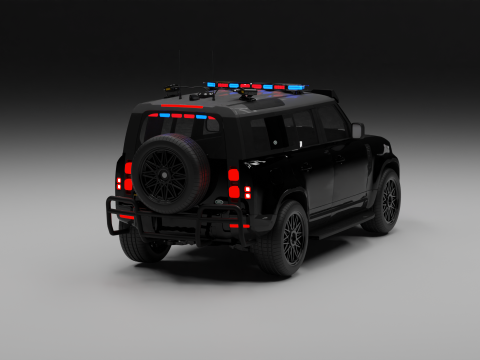 Land rover defender police 3D Model
