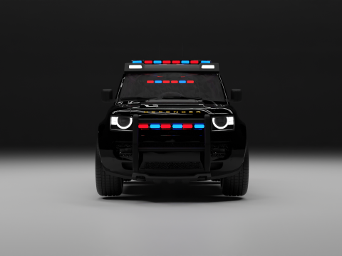 Land rover defender police 3D Model