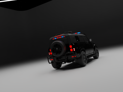 Land rover defender police 3D Model