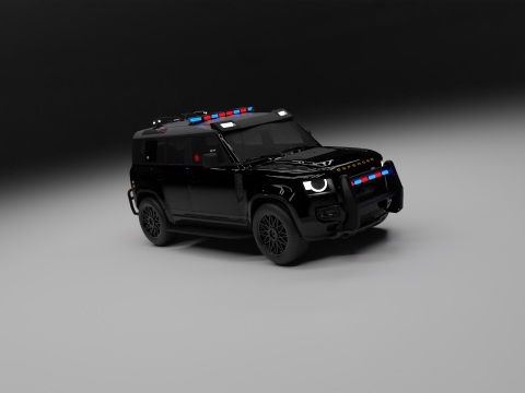 Land rover defender police 3D Model