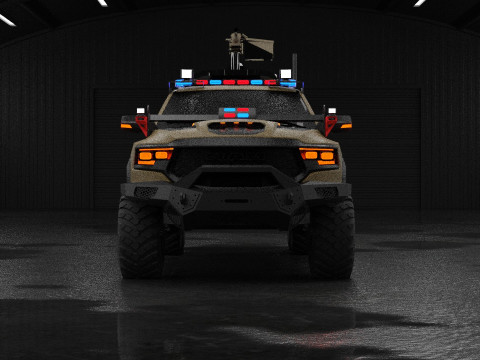 Military pickup 6x6 3D Model