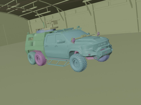 Military pickup 6x6 3D Model
