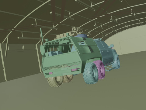 Military pickup 6x6 3D Model