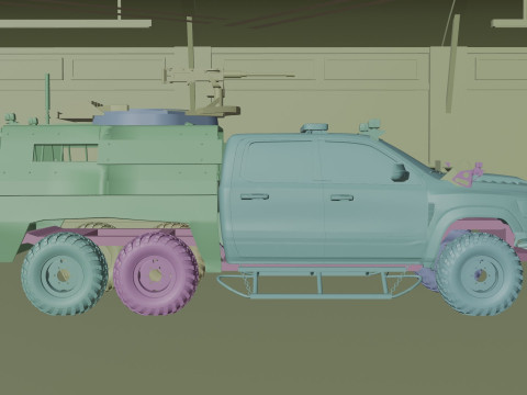 Military pickup 6x6 3D Model