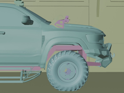 Military pickup 6x6 3D Model